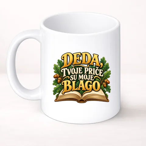 Deda, tvoje priče su moje blago - Šolja Classic – proizvod sa printom