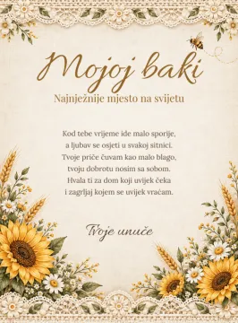 Baka · Zlatna livada · Foto staklo na proizvodu
