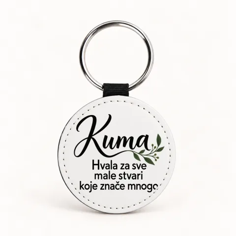 Kuma — Hvala za sve male stvari koje znače mnogo - Kožni privjesak — okrugli