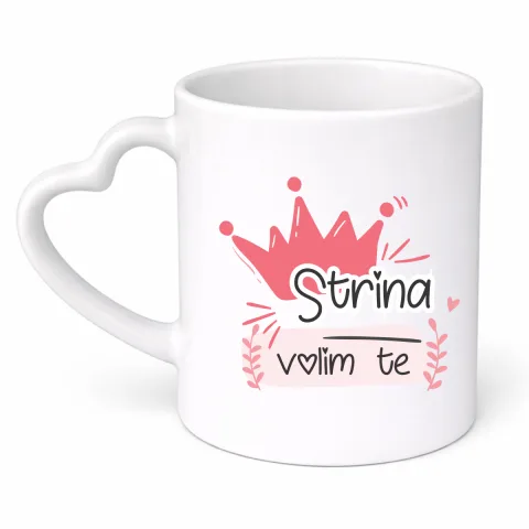 Strina volim te - Šolja srce