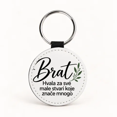 Brat — Hvala za sve male stvari koje znače mnogo - Kožni privjesak — okrugli