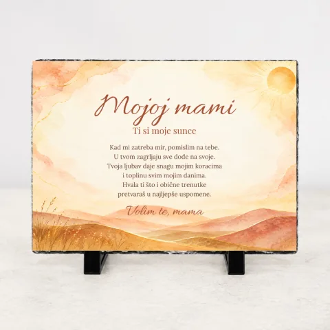 Mama · Sunčani zagrljaj · Foto kamen - Foto kamen - vodoravno