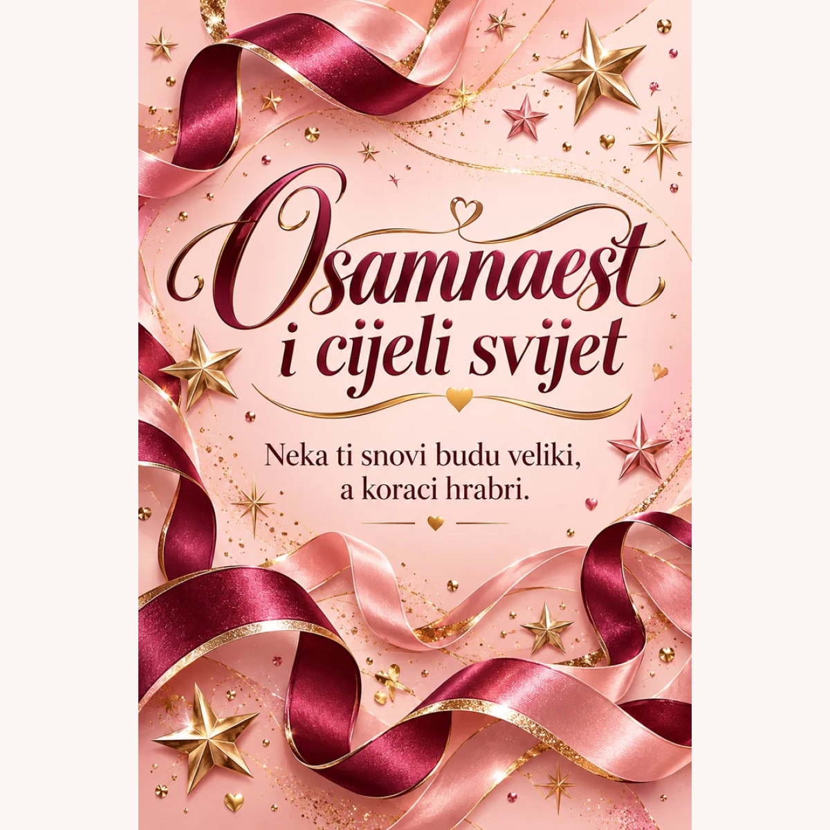 Čestitka · Osamnaest i cijeli svijet - Ružičasti sjaj – prikaz proizvoda
