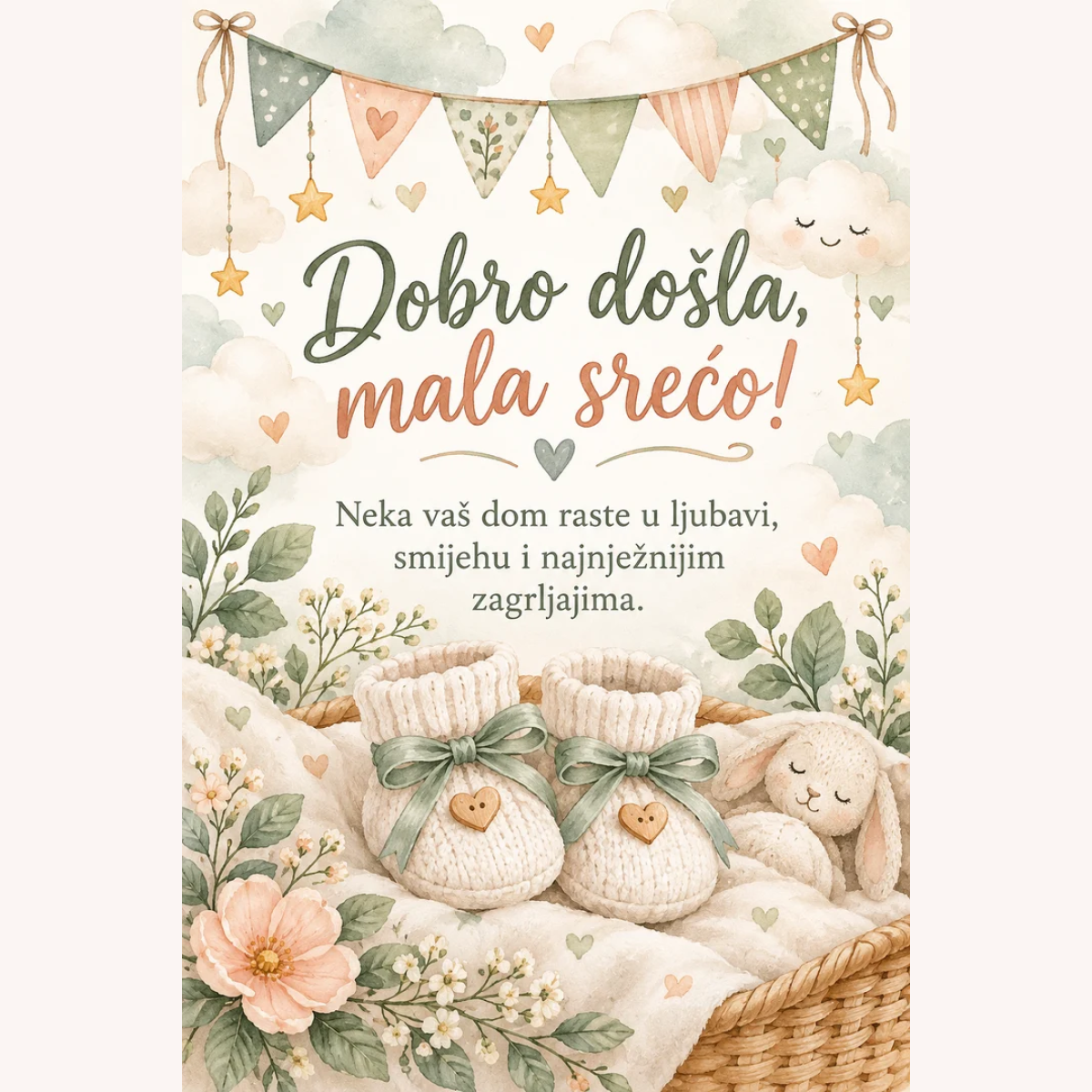 Čestitka · Dobro došla mala srećo – prikaz proizvoda