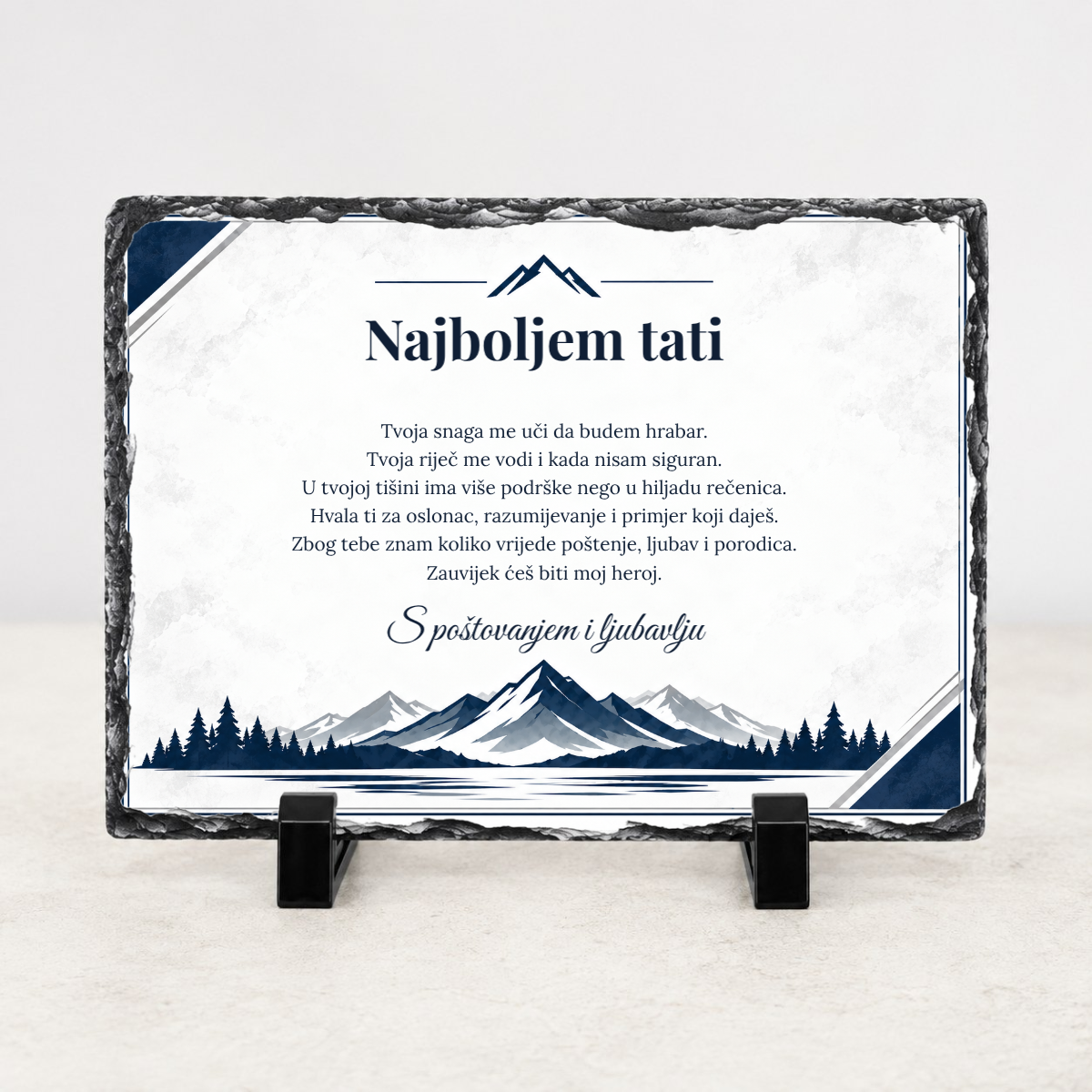 Najboljem tati · Foto kamen - Foto kamen - vodoravno – prikaz proizvoda