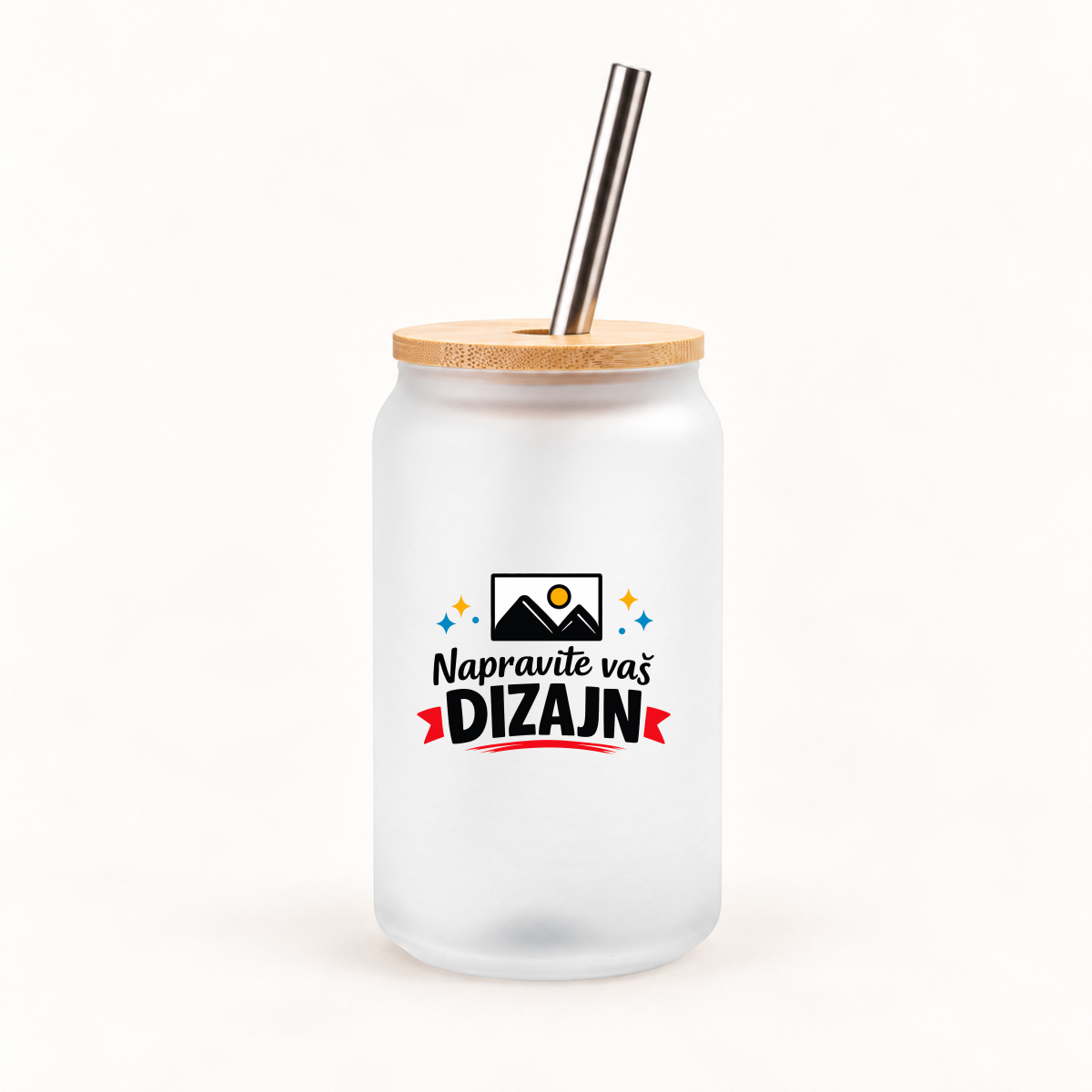 Staklena čaša sa slamkom 400 ml – prikaz izdelka